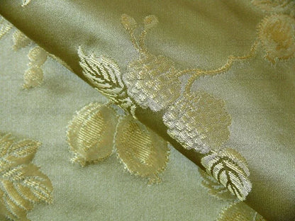 By yard 100% Silk Damask Summer Berry Vine Parsley Green Nimbus Art Nouveau William Morris