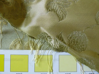 By yard 100% Silk Damask Summer Berry Vine Parsley Green Nimbus Art Nouveau William Morris