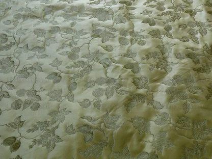 By yard 100% Silk Damask Summer Berry Vine Parsley Green Nimbus Art Nouveau William Morris