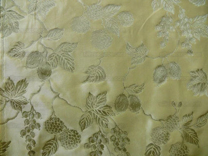 By yard 100% Silk Damask Summer Berry Vine Parsley Green Nimbus Art Nouveau William Morris