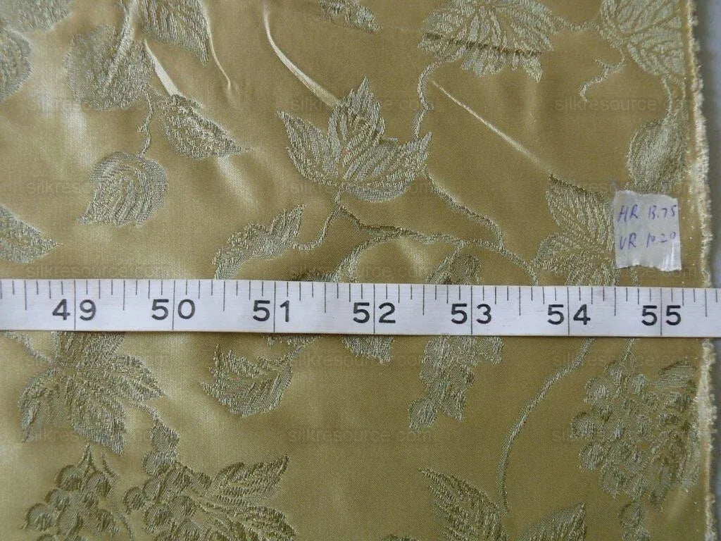 By yard 100% Silk Damask Summer Berry Vine Parsley Green Nimbus Art Nouveau William Morris