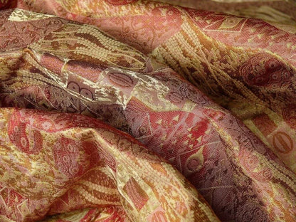 Bty Klimt In 100% Silk Lampas! Art Deco "440 Mulberry" Red Pink MSRP USD 275/y