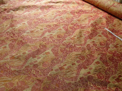 Bty Klimt In 100% Silk Lampas! Art Deco "440 Mulberry" Red Pink MSRP USD 275/y