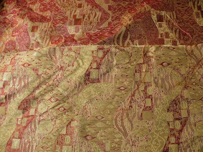 Bty Klimt In 100% Silk Lampas! Art Deco "440 Mulberry" Red Pink MSRP USD 275/y