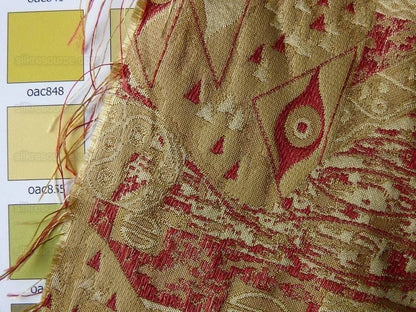 Bty Klimt In 100% Silk Lampas! Art Deco "440 Mulberry" Red Pink MSRP USD 275/y