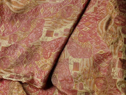 Bty Klimt In 100% Silk Lampas! Art Deco "440 Mulberry" Red Pink MSRP USD 275/y