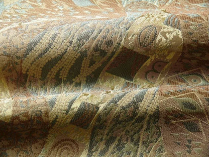 BTY KLIMT in SILK LAMPAS! ART DECO "FIR TREE" GREEN BLUE SKU 440