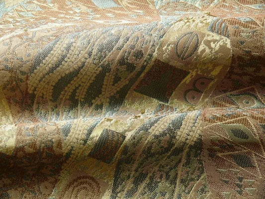 BTY KLIMT in SILK LAMPAS! ART DECO "FIR TREE" GREEN BLUE SKU 440