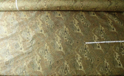 Bty Klimt 100% Silk Lampas! Art Deco "fir Tree" Green Blue MSRP USD 275/y