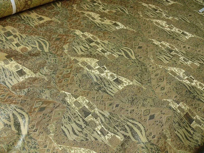 Bty Klimt 100% Silk Lampas! Art Deco "fir Tree" Green Blue MSRP USD 275/y