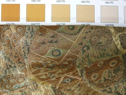 Bty Klimt 100% Silk Lampas! Art Deco "fir Tree" Green Blue MSRP USD 275/y