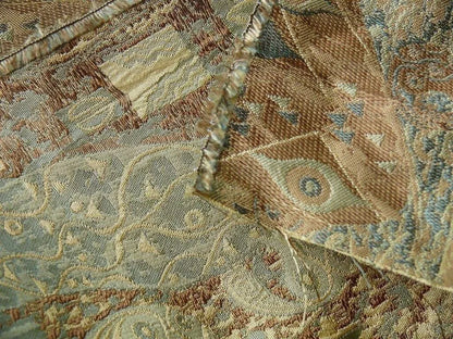 Bty Klimt 100% Silk Lampas! Art Deco "fir Tree" Green Blue MSRP USD 275/y