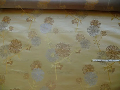 Bty Stunner!100%silk Lampas Satin Mod Branch Tree"flax" Beige