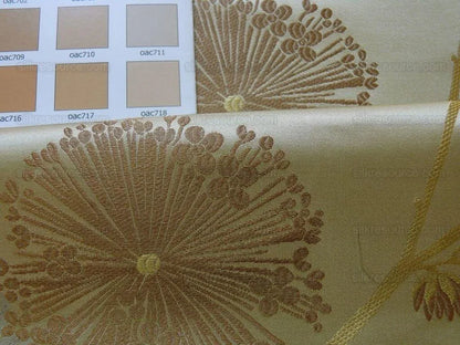 Bty Stunner!100%silk Lampas Satin Mod Branch Tree"flax" Beige