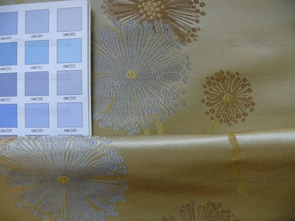 Bty Stunner!100%silk Lampas Satin Mod Branch Tree"flax" Beige