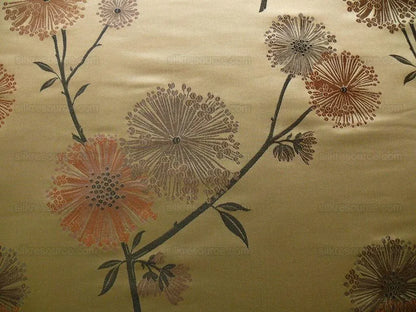 Stunner! 100%silk Lampas Satin Mod Branch Tree "Clay"