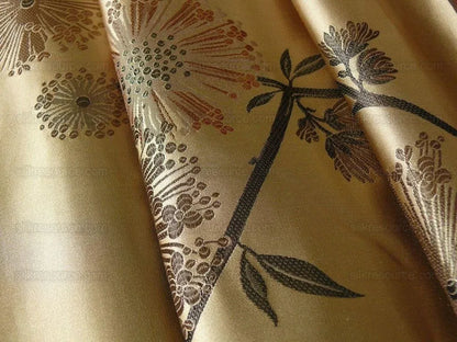 Stunner! 100%silk Lampas Satin Mod Branch Tree "Clay"