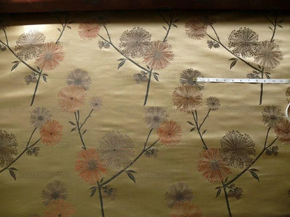 Stunner! 100%silk Lampas Satin Mod Branch Tree "Clay"