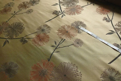 Stunner! 100%silk Lampas Satin Mod Branch Tree "Clay"