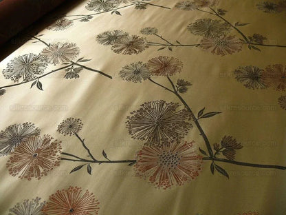 Stunner! 100%silk Lampas Satin Mod Branch Tree "Clay"