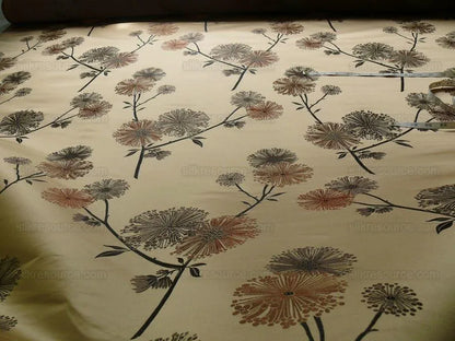 Stunner! 100%silk Lampas Satin Mod Branch Tree "Clay"