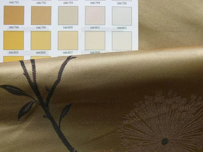 Stunner! 100%silk Lampas Satin Mod Branch Tree "Clay"