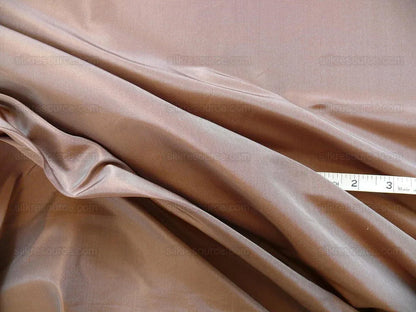 BY YD High End Designer 100% Silk Taffeta Raisin Dark Brown Frosty 56”wide T2