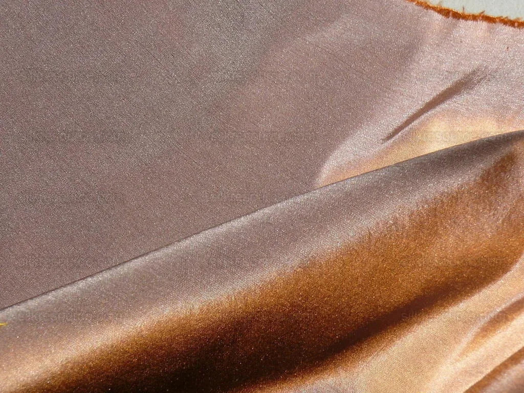 BY YD High End Designer 100% Silk Taffeta Raisin Dark Brown Frosty 56”wide T2