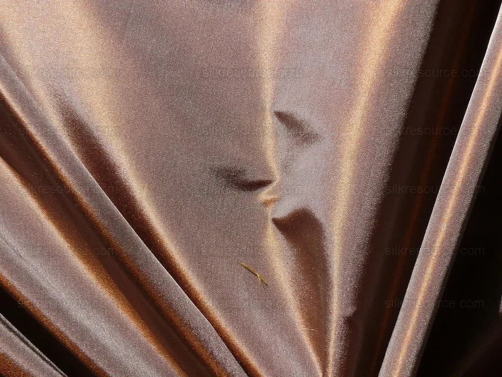 BY YD High End Designer 100% Silk Taffeta Raisin Dark Brown Frosty 56”wide T2