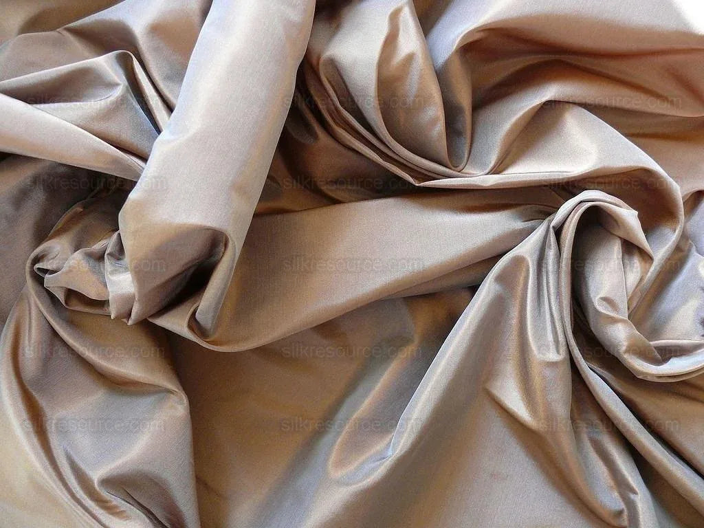 BY YD High End Designer 100% Silk Taffeta Raisin Dark Brown Frosty 56”wide T2