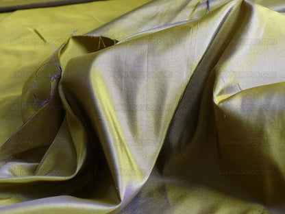 Hiend Italian 100% Silk Taffeta "carnaval" Chartreuse Deep Emerald Green Royal Purple Gold MSRP USD 300+/yard