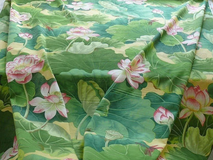 Brunschwig & Fils "nymphaea" Lotus Water-lily Pink Cotton Print