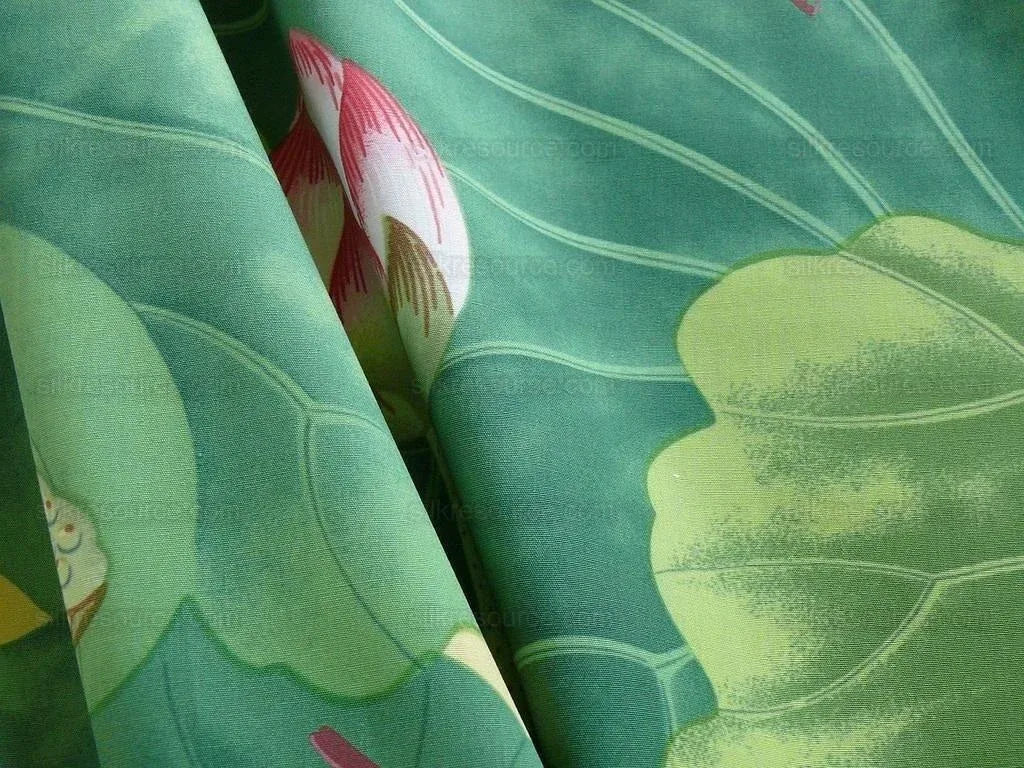 Brunschwig & Fils "nymphaea" Lotus Water-lily Pink Cotton Print