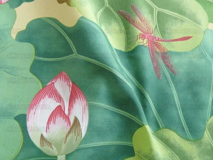 Brunschwig & Fils "nymphaea" Lotus Water-lily Pink Cotton Print