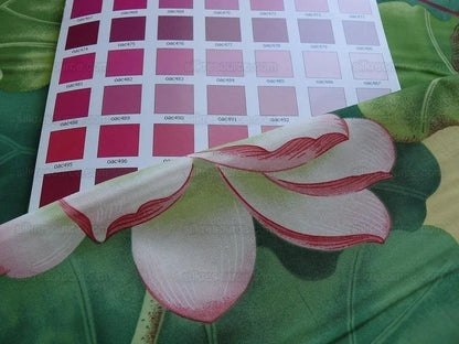 Brunschwig & Fils "nymphaea" Lotus Water-lily Pink Cotton Print