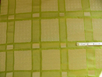 Schumacher Amazing Italian Silk Cotton Figured Woven Green Gold