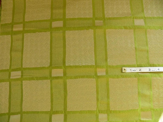 Schumacher Amazing Italian Silk Cotton Figured Woven Green Gold