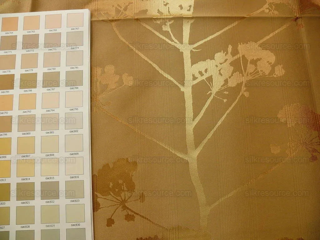 Kravet Coutour 100% Silk Quiet Place Serenity Gold Amber Forest Yarrow Autumn Foliage MSRP 276/Y By Yard