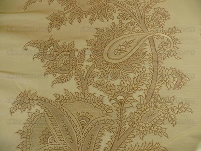 100% SILK LAMPAS MAGNOLIA "VINTAGE" TAN