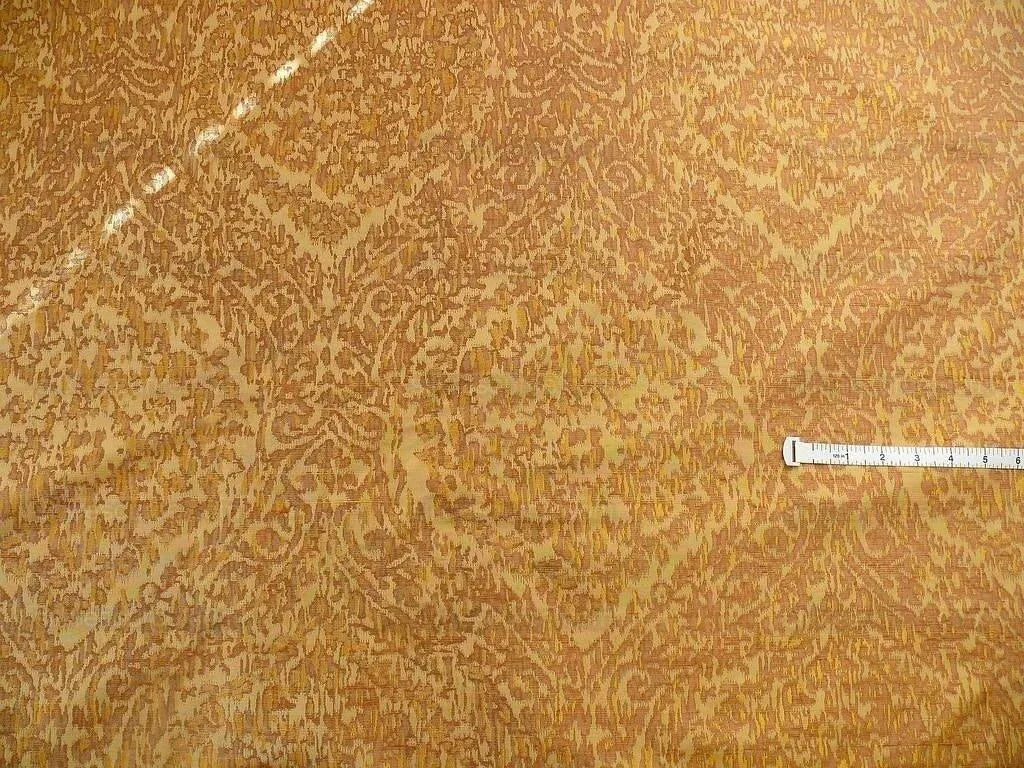 100% SILK LAMPAS IKAT MEDALLION "TUSCANY" TAN