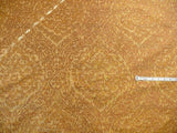 100% Silk Lampas Ikat Medallion "tuscany" Tan Gold Brown Reversible Mid-Century