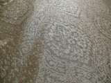 100% Silk Lampas Ikat Medallion "cloud" Gray Silver Reversible Mid-Century