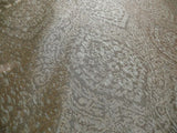 100% SILK LAMPAS IKAT MEDALLION "CLOUD" GRAY