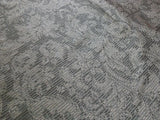 100% SILK DAMASK VINE W PIN STRIPE "CLOUD" GRAY