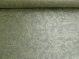 100% SILK DAMASK VINE W PIN STRIPE "ASPEN" BLUE