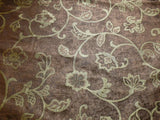 100% SILK LAMPAS AGED METAL CREWEL FLOWER "PEAR" BROWN