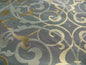 100% SILK JACQUARD FILIGREE MURAL "SMOKE" GRAY
