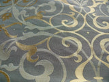 100% SILK JACQUARD FILIGREE MURAL "SMOKE" GRAY