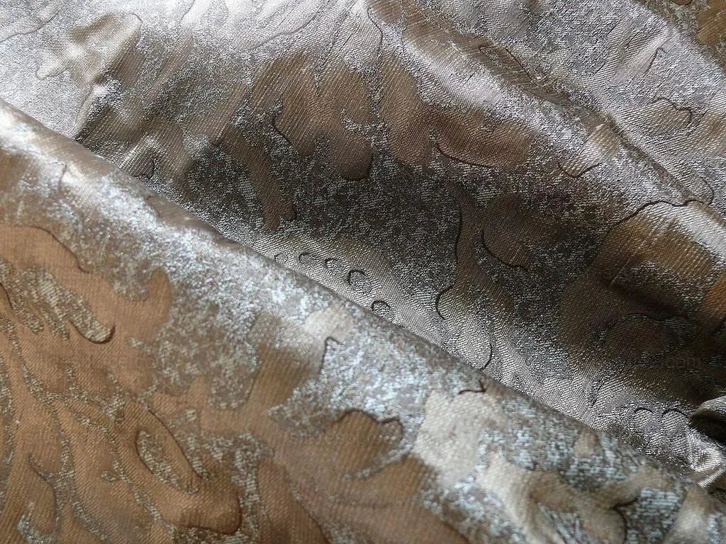 100% SILK JACQUARD PAPERCUT POM FLOWER "DECEMBER" SILVER