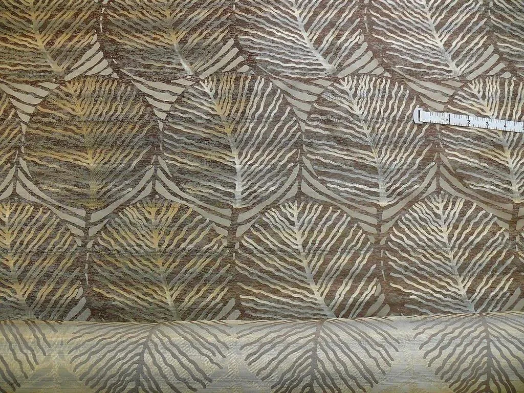 100% SILK LAMPAS CEDAR TREE "BANYAN" BLUE